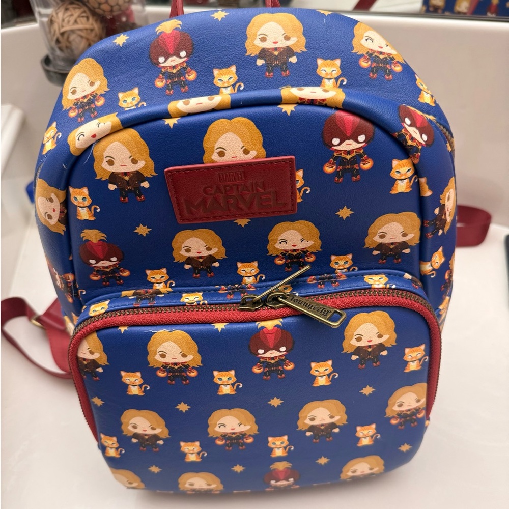 Loungefly Captain Marvel Blue and Red Backpack